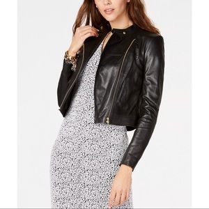 MICHAEL Michael Kors Leather Moto Jacket